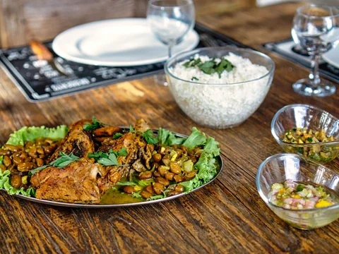Un exemple de repas du soir proposé pendant le séjour